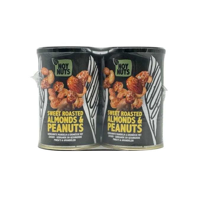 Pinda's NoyNuts gesuikerd en gebrand met amandelen blik 135 gram