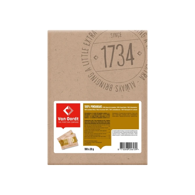 Pindakaas van Oordt 100% 100x20 gram
