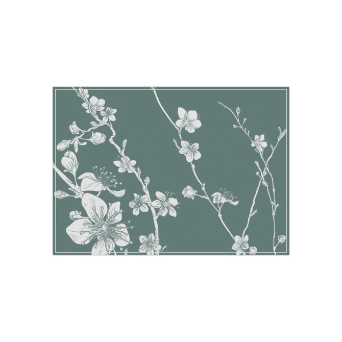 Placemat IEZZY Japanse kersenbloesem groen 6 stuks