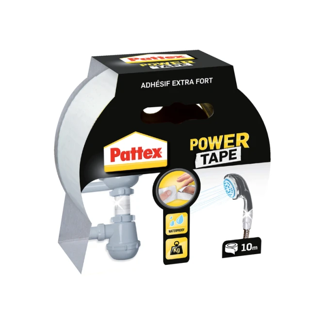 Plakband Pattex Power Tape 50mmx10m wit