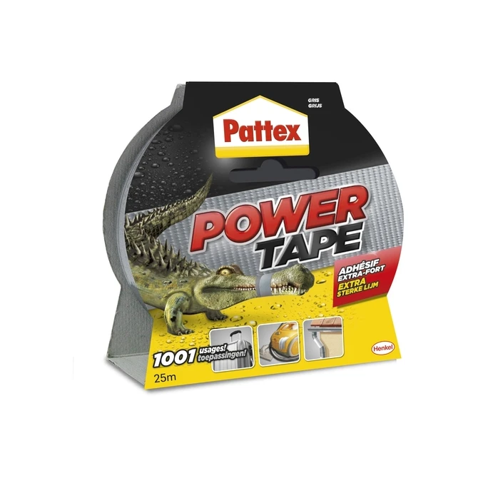 Plakband Pattex Power Tape 50mmx25m grijs