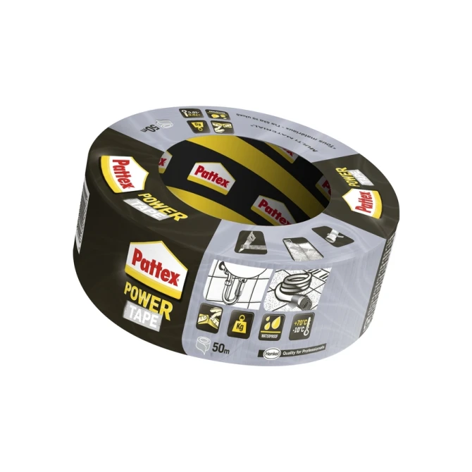 Plakband Pattex Power Tape 50mmx50m grijs