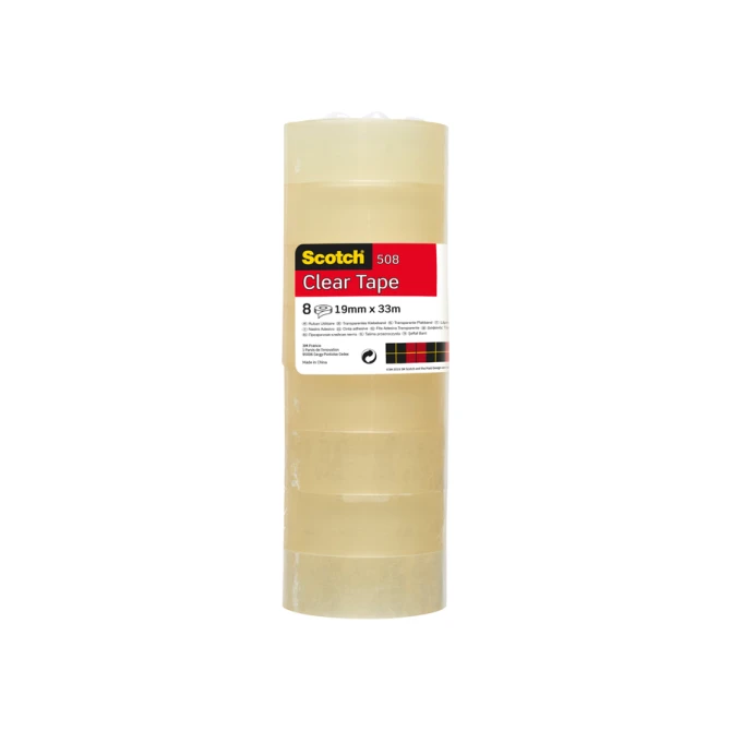 Plakband Scotch 508 19mmx33m transparant 8 rollen