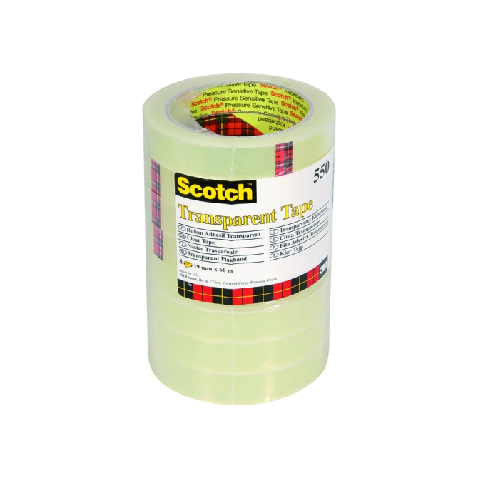Plakband Scotch 550 19mmx66m transparant 8 rollen