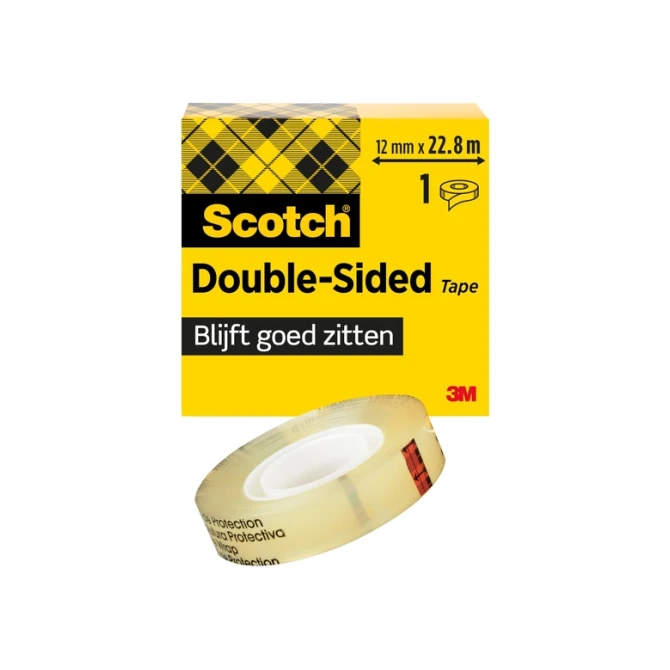 Plakband Scotch 665 12mmx22.8m dubbelzijdig