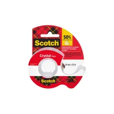 Plakband Scotch Crystal 600 19mmx25m transparant + handdispenser