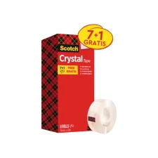 Plakband Scotch Crystal 600 19mmx33m transparant 7+1 gratis