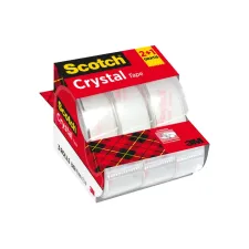 Plakband Scotch Crystal 600 19mmx7.5m transparant 2+1 gratis + handdispenser