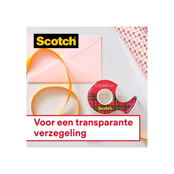Plakband Scotch Crystal 600 19mmx7.5m transparant 2+1 gratis + handdispenser
