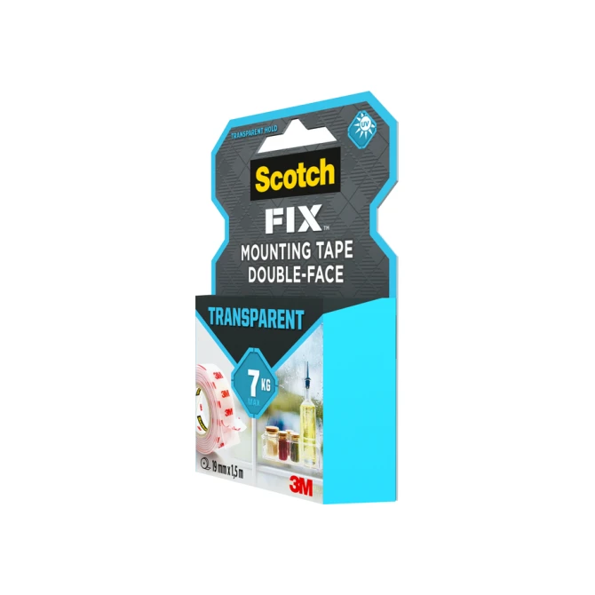 Plakband Scotch dubbelzijdig 19mmx1.5m transparant