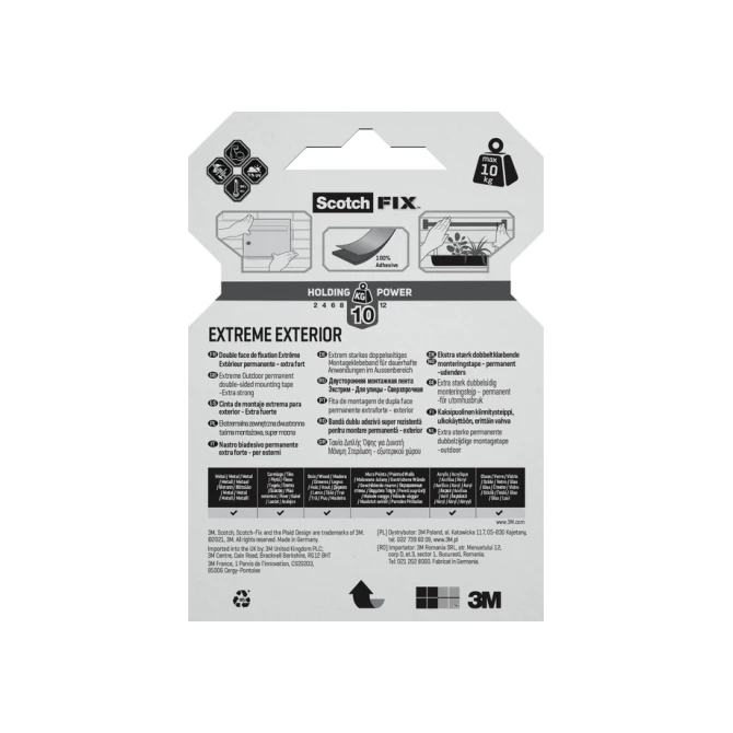 Plakband Scotch Extreme Exterior 19mm x 1,5m dubbelzijdig