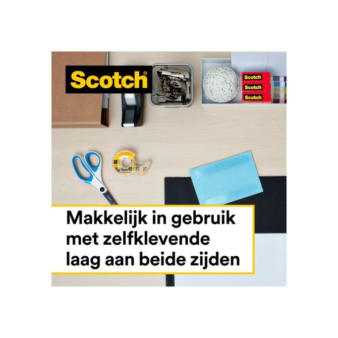 Plakband Scotch Magic 665 19mmx33m dubbelzijdig