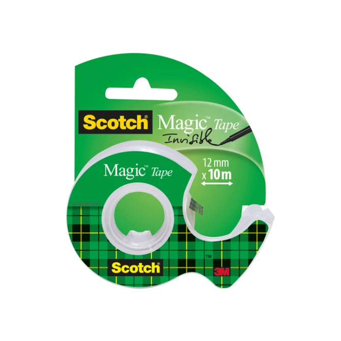 Plakband Scotch Magic 810 12mmx10m onzichtbaar  + plakbandhouder