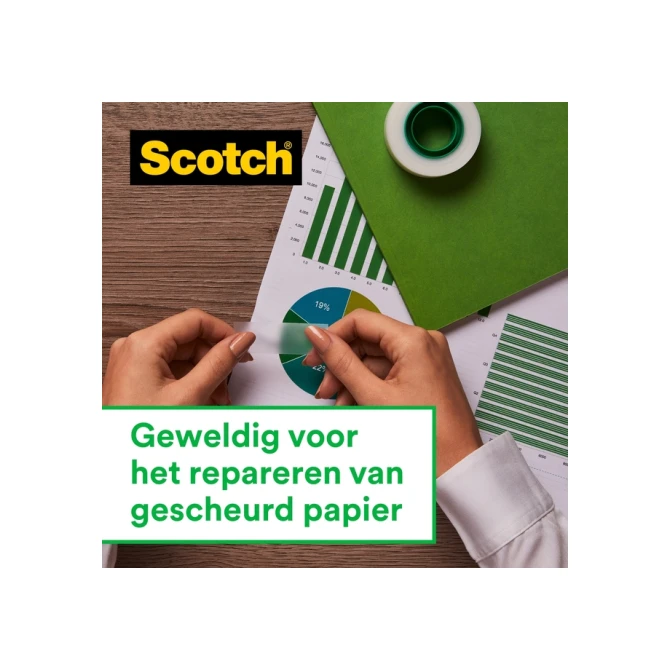 Plakband Scotch Magic 810 19mmx25m onzichtbaar + plakhandhouder