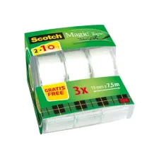 Plakband Scotch Magic 810 19mmx7.5m onzichtbaar mat 2+1 gratis + handdispenser