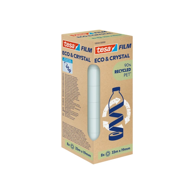 Plakband Tesa eco&crystal 59044 19mmx33m transparant 8 rollen
