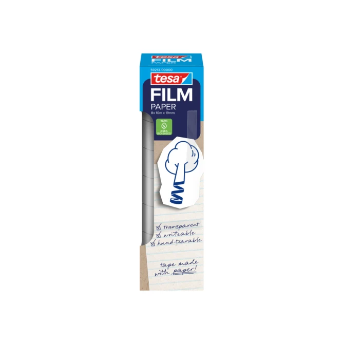 Plakband tesafilm papier 19mmx10m 8 rol