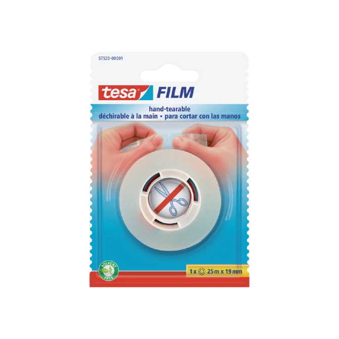 Plakband  tesafilm® 25mx19mm handscheurbaar transparant