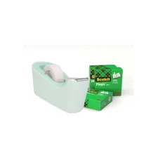 Plakbandhouder Scotch C18 mint + 4 rollen magic tape 19mmx33m