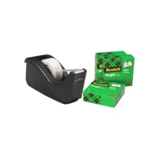 Plakbandhouder Scotch C60 zwart + 4 rollen Magic tape 19mmx33m 5 stuks