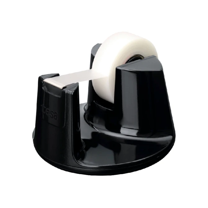 Plakbandhouder tesa Easy Cut® compact + 1 rol plakband invisible 33mx19mm zwart