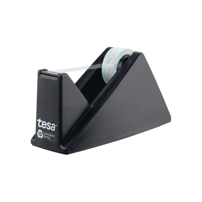 Plakbandhouder Tesa eco&crystal 59045 zwart met 1 rol tape 19mmx10m