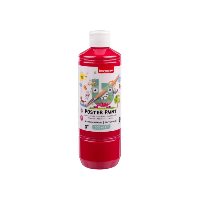 Plakkaatverf Bruynzeel fles à 500ml primair rood