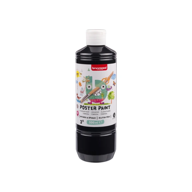 Plakkaatverf Bruynzeel fles à 500ml zwart