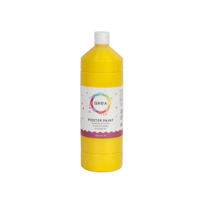 Plakkaatverf Qrea geel 1000ml