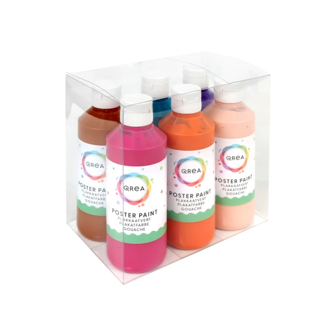 Plakkaatverf Qrea set à 6 fun kleuren 250ml