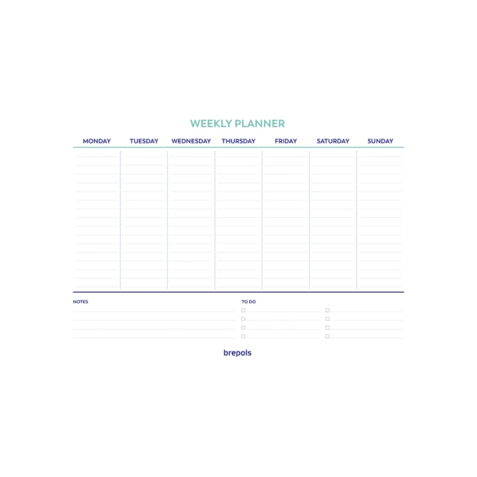 Planner Brepols Weekly A4 7dagen/1pagina horizontaal assorti