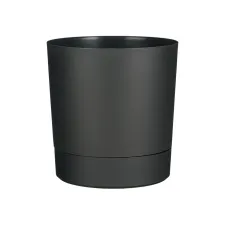 Plantenpot Mica Coco met schotel rond hoogte 23,5 Ø22,5 cm antraciet