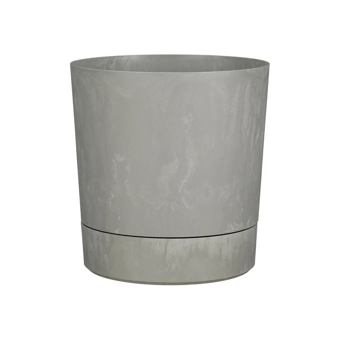 Plantenpot Mica Coco met schotel rond hoogte 23,5 Ø22,5 cm grijs