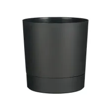 Plantenpot Mica Coco met schotel rond hoogte 29,5 Ø28 cm antraciet