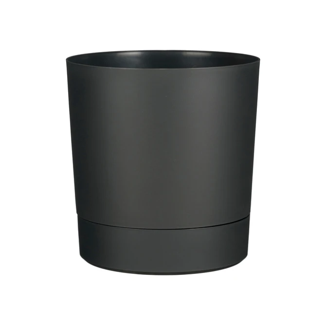 Plantenpot Mica Coco met schotel rond hoogte 29,5 Ø28 cm antraciet
