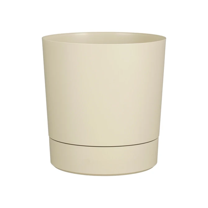 Plantenpot Mica Coco met schotel rond hoogte 29,5 Ø28 cm beige