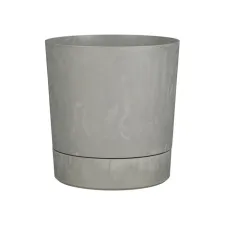 Plantenpot Mica Coco met schotel rond hoogte 29,5 Ø28 cm grijs