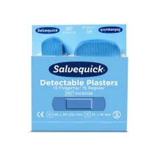Pleisters Salvequick blauw detectabel mix 6x 30 stuks
