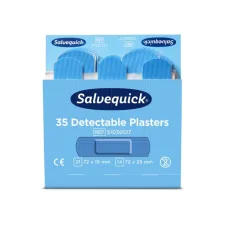 Pleisters Salvequick blauw detectabel refill 6x 35 stuks