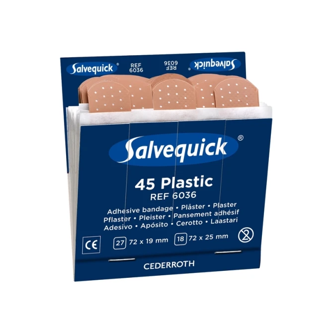 Pleisters Salvequick navulling plastic 6x 45 stuks