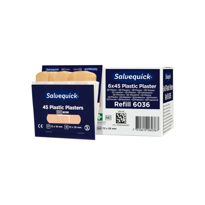 Pleisters Salvequick navulling plastic 6x 45 stuks