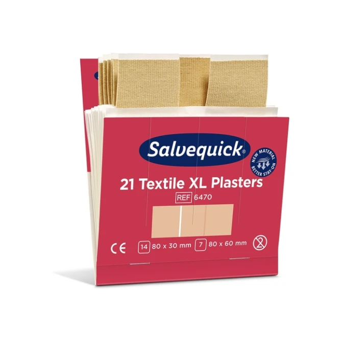 Pleisters Salvequick textiel extra groot 6x 21 stuks
