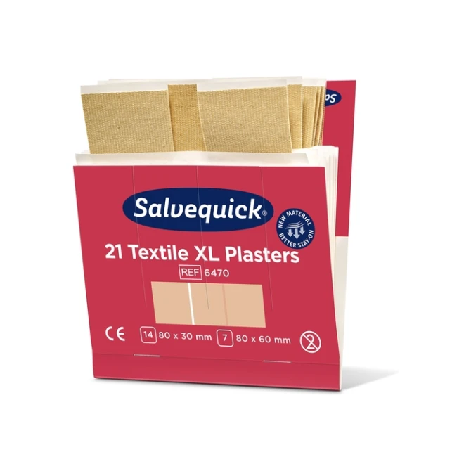 Pleisters Salvequick textiel extra groot 6x 21 stuks