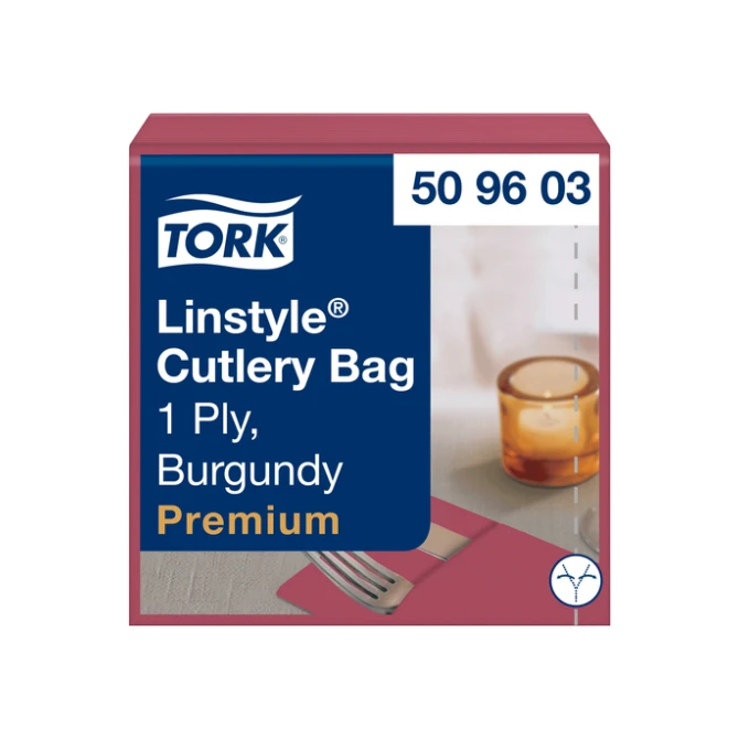 Pochette Tork Linstyle Premium 1-laags 390x390mm bordeauxrood 509603
