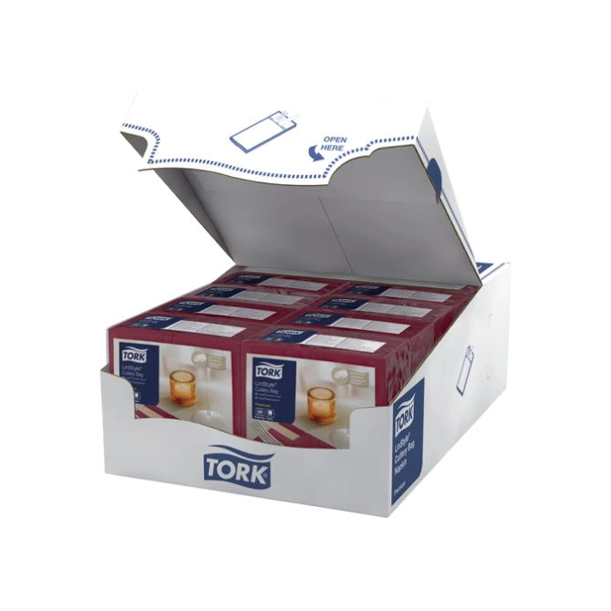 Pochette Tork Linstyle Premium 1-laags 390x390mm bordeauxrood 509603