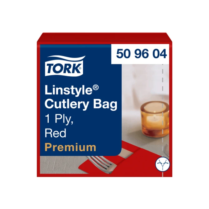Pochette Tork Linstyle Premium 1-laags 390x390mm rood 509604