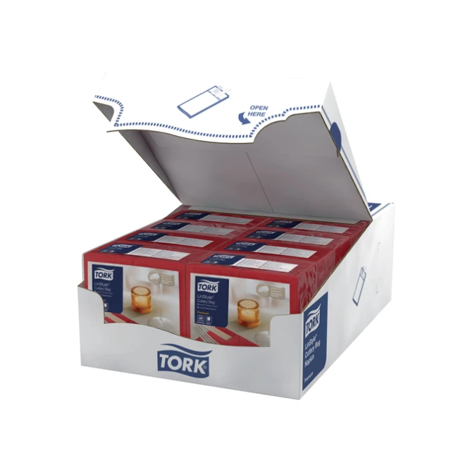 Pochette Tork Linstyle Premium 1-laags 390x390mm rood 509604