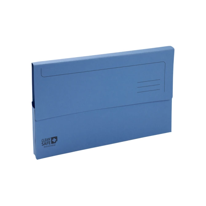 Pocketmap Exacompta Clean'Safe A4 400gr blauw 5 stuks