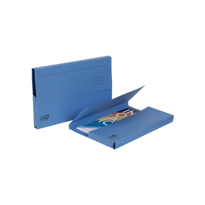 Pocketmap Exacompta Clean'Safe A4 400gr blauw 5 stuks