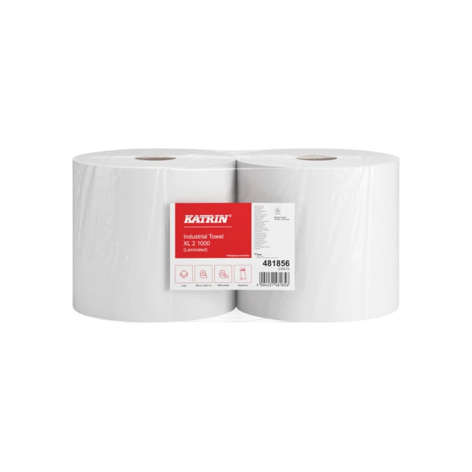 Poetspapier Katrin Industrial extra groot 2-laags 1000 vel wit 481856